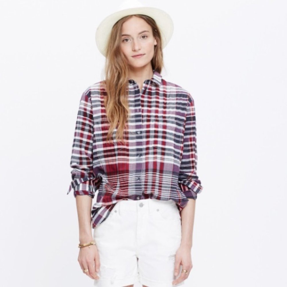 Madewell Oversized Boy Shirt in Kenwood Plaid - Picture 4 of 4